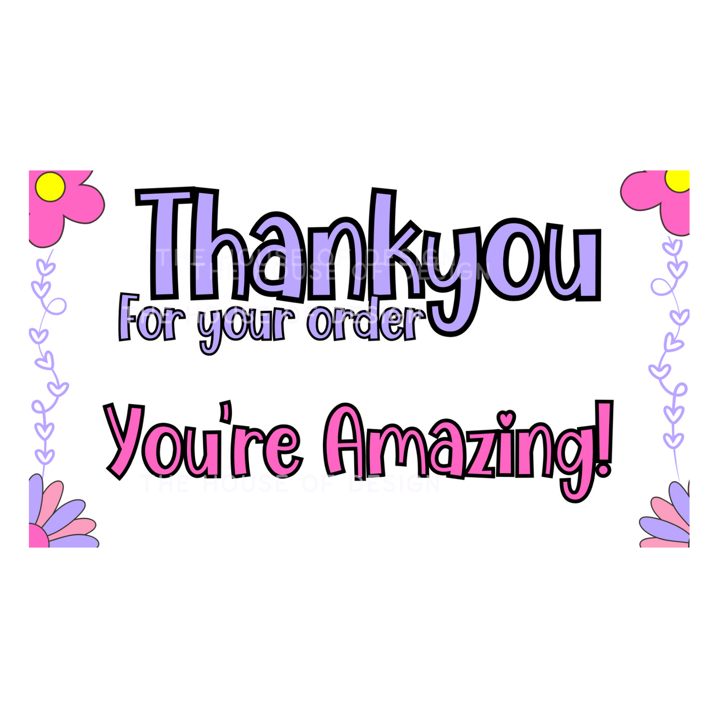 Thankyou Card Design - Pink & Purple