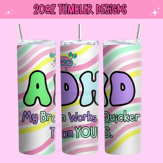 20oz Tumbler Wrap Design - ADHD✨