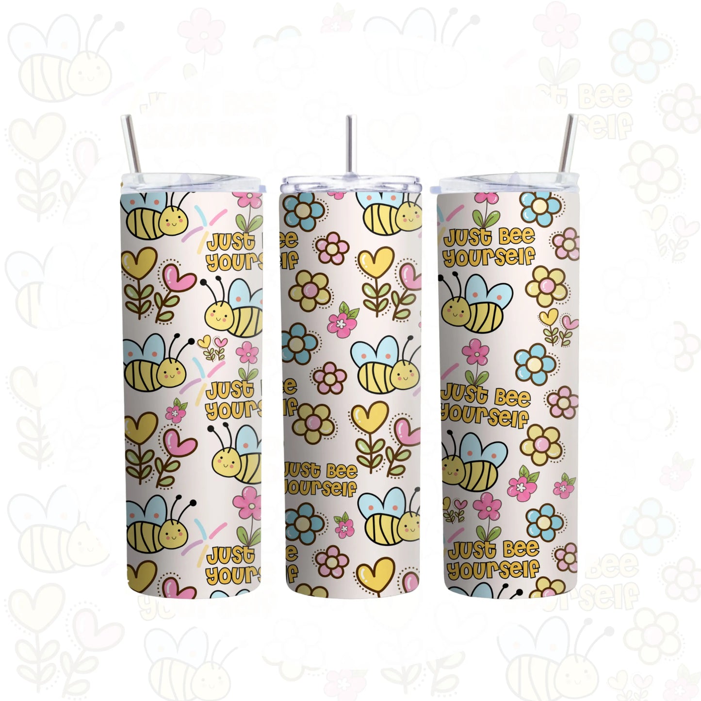 20oz Tumbler Wrap Design - BEE YOURSELF The House Of Design