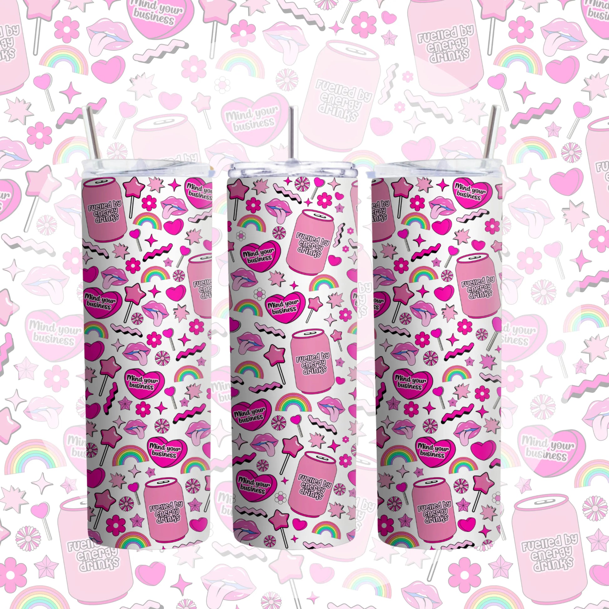 20oz Tumbler Wrap Design - Fuelled By Energy Drinks The House Of Design