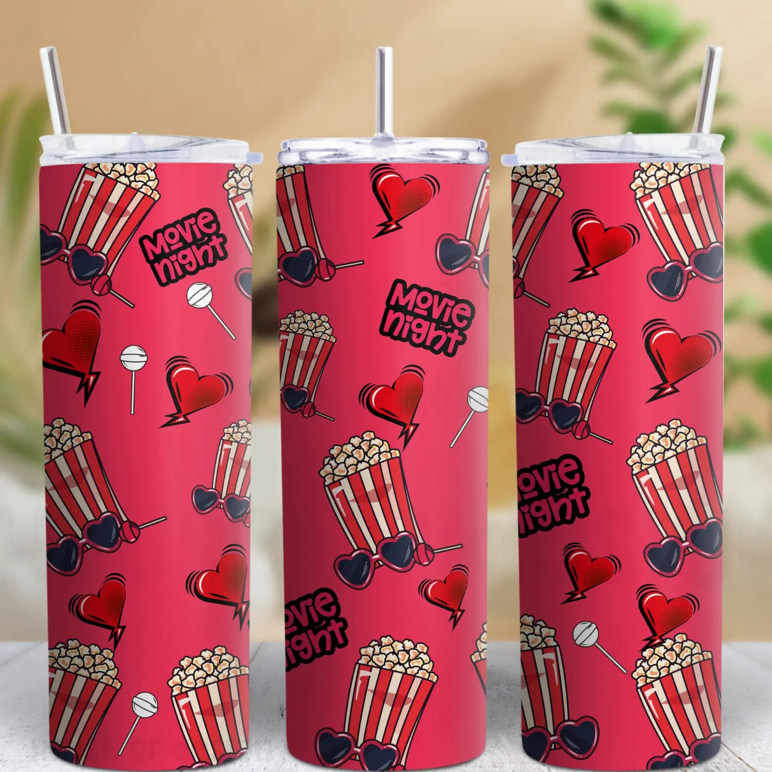 20oz Tumbler Wrap Design - Movie night The House Of Design