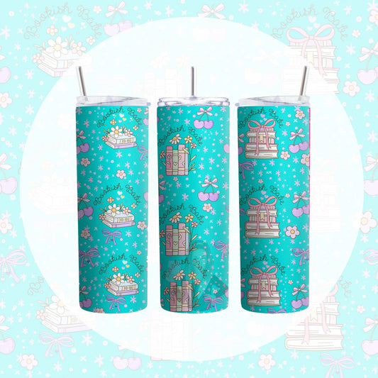 20oz Tumbler Wrap Design - Teal Coloured Bookish Babe The House Of Design