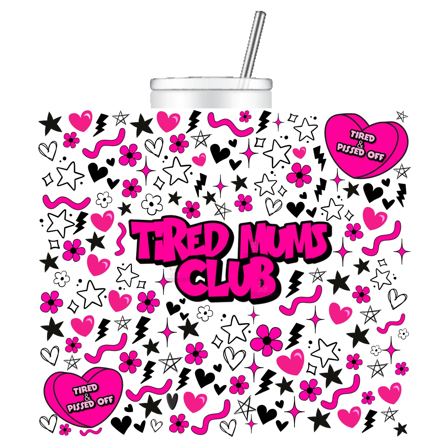 20oz Tumbler Wrap Design - tired mums club The House Of Design