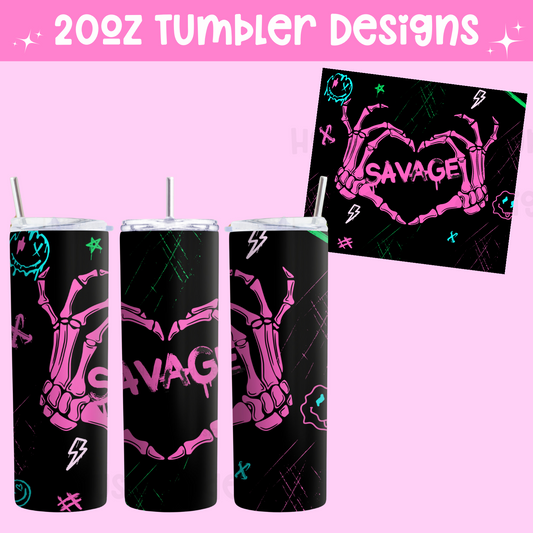 20oz Tumbler Wrap Design - SAVAGE