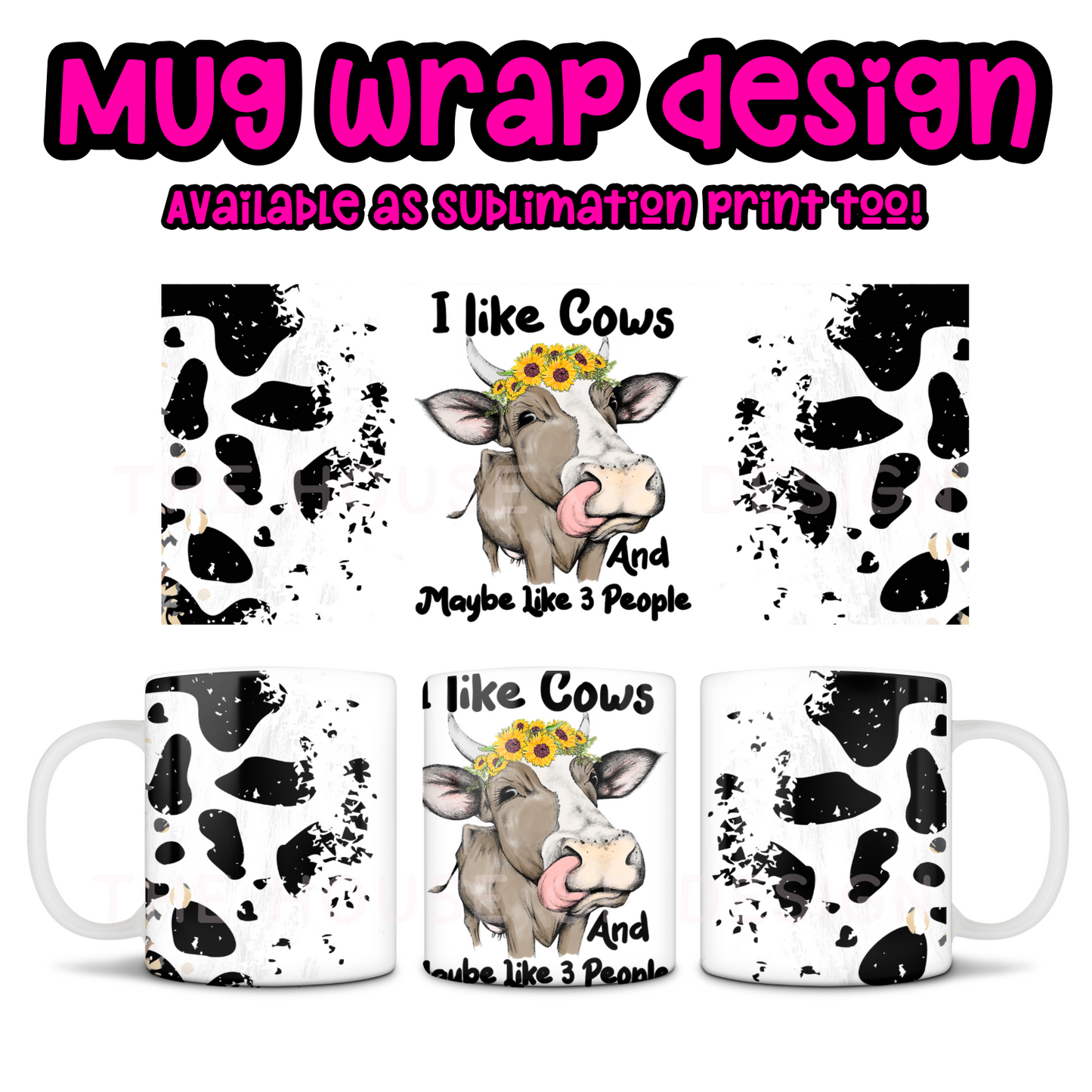 Mug Wrap Design  - Cow