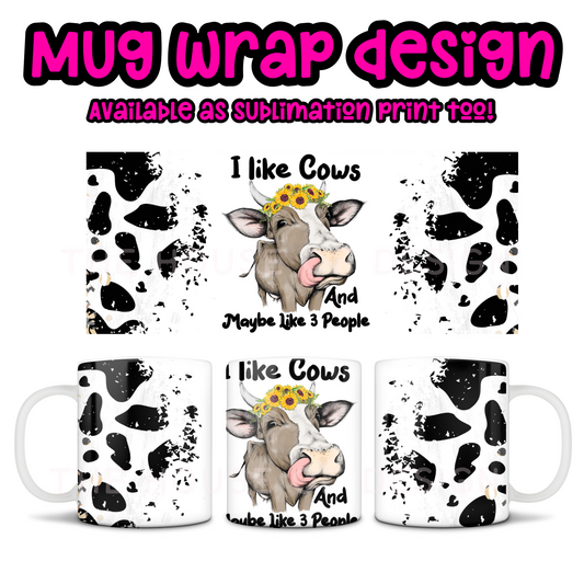 10/11oz Mug Wrap Design  - Cow