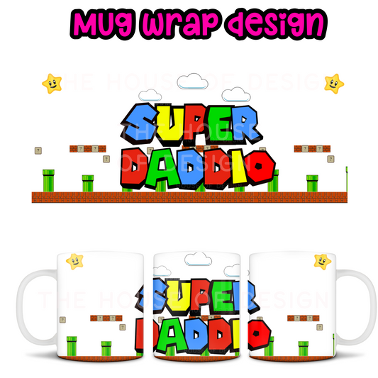10/11oz Mug Wrap Design  - Super Daddio