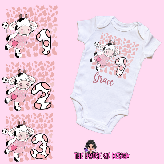 Moo Cow Birthday Design - Numbers 1-3