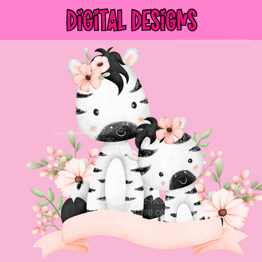 Cute Zebra Sublimation Design