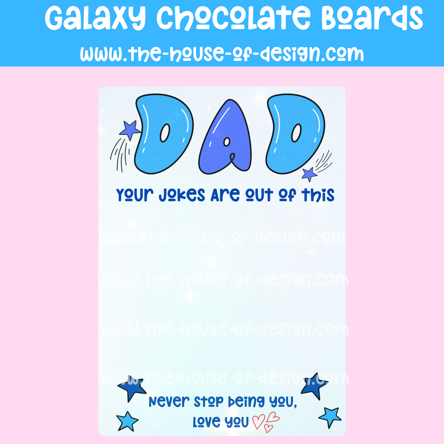 A4 chocolate board - Fathers Day/Dad