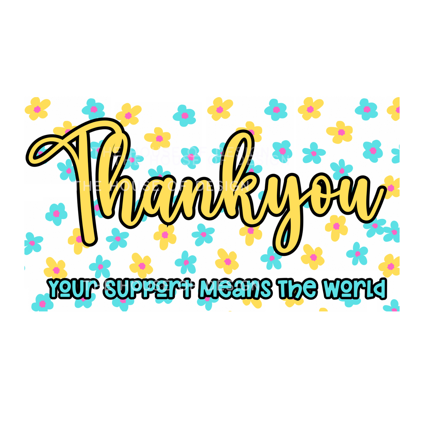 Thankyou Card Design - Yellow & Teal