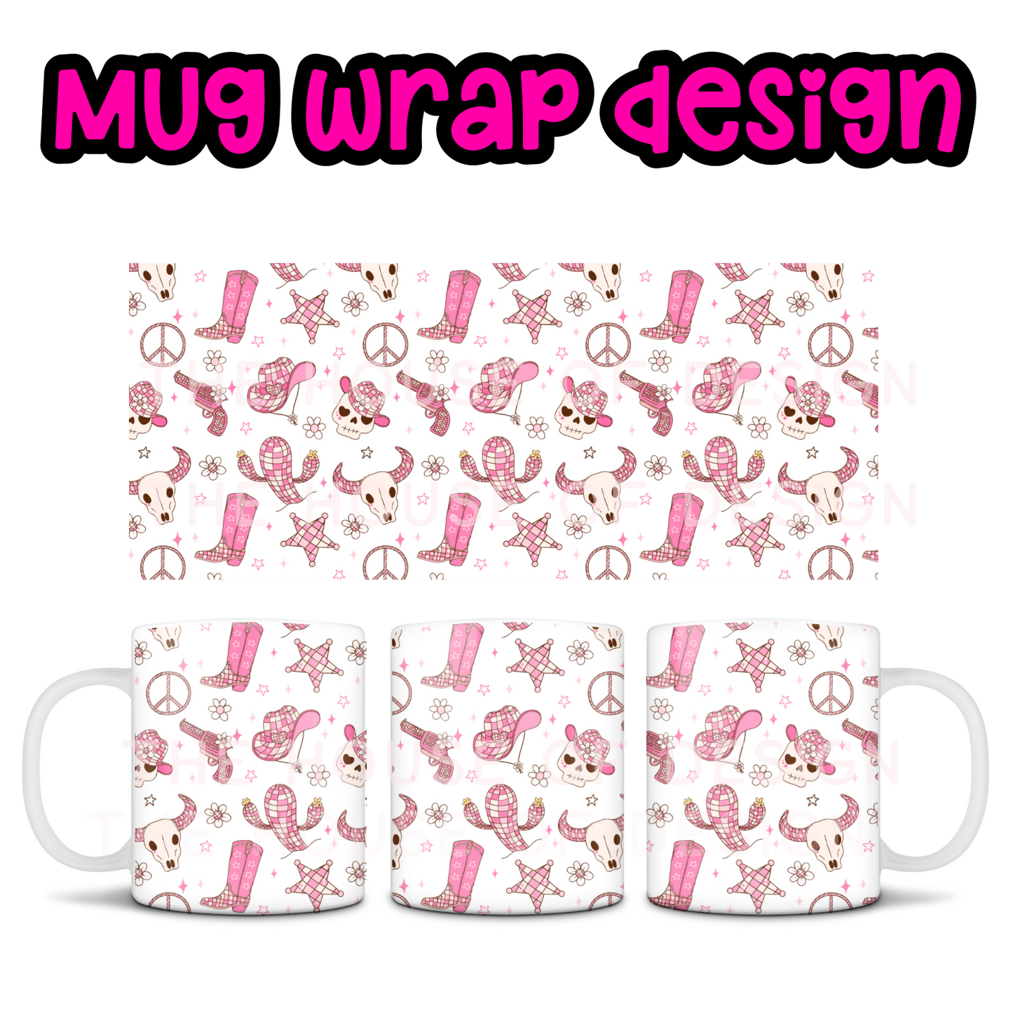 Mug Wrap Design  - Skulls