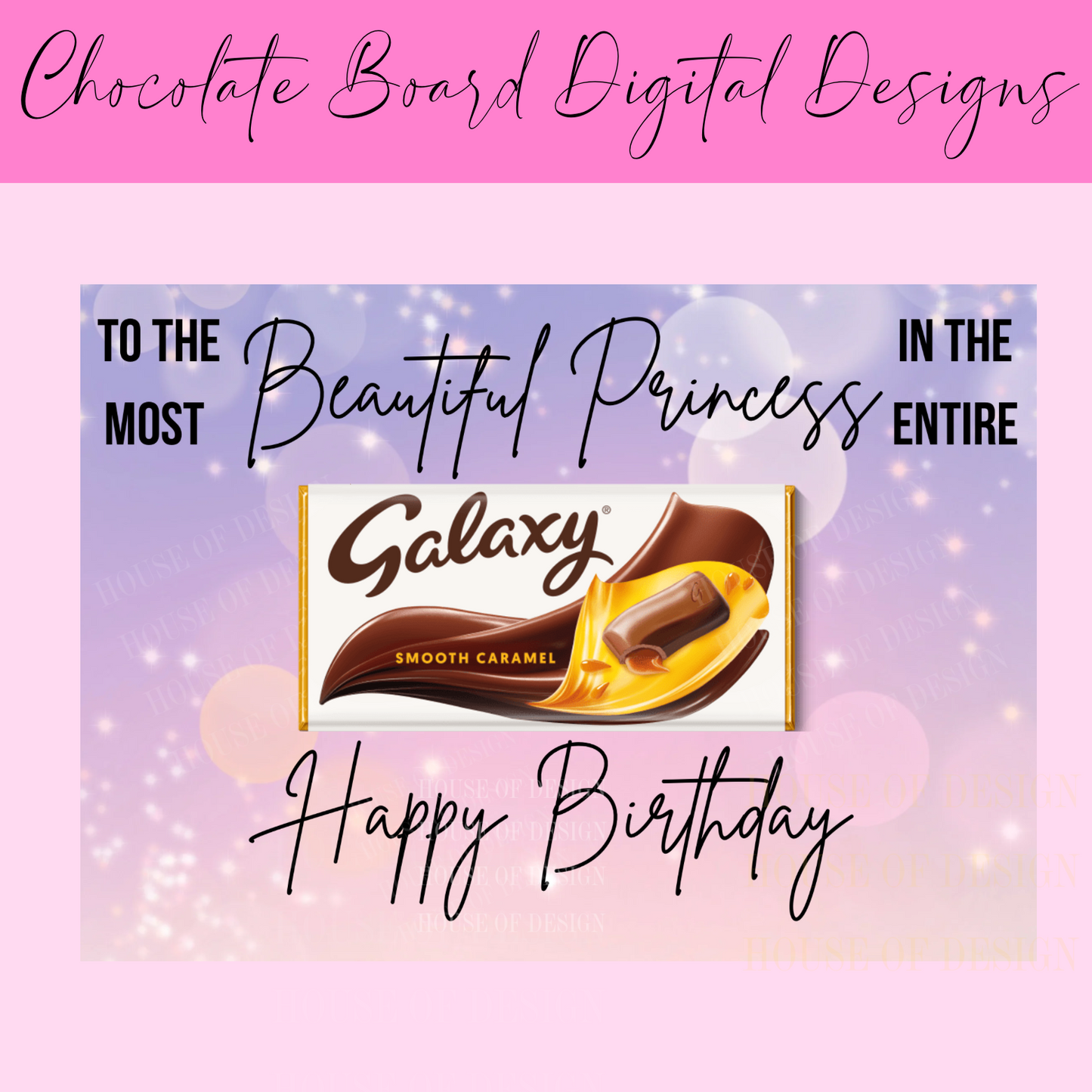 A4 chocolate board download - Birthday Princess 