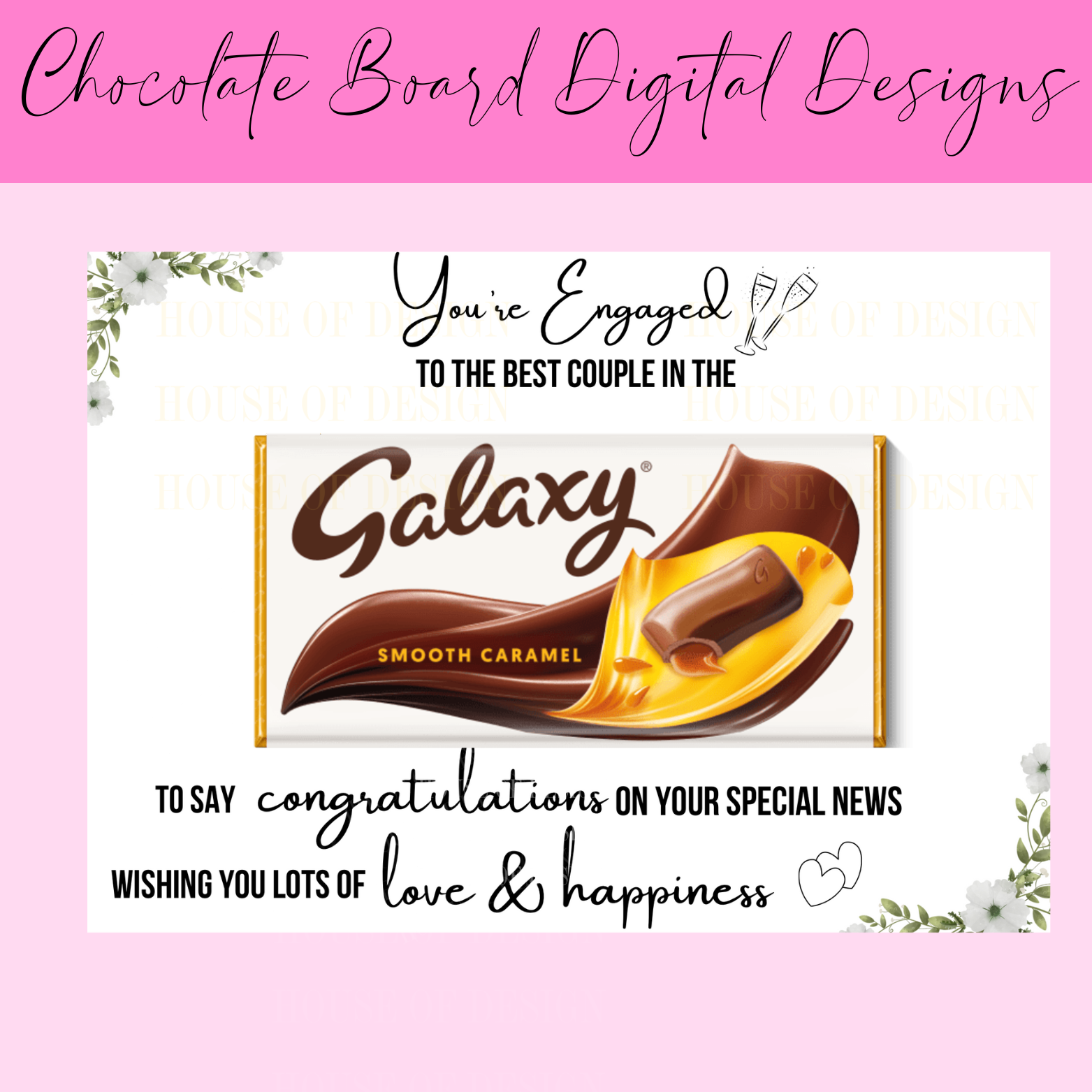 A4 chocolate board download - engaged 