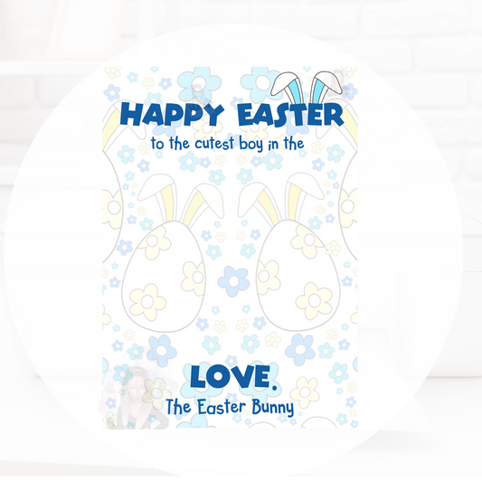 Blue Easter Bunny - A4 printable download