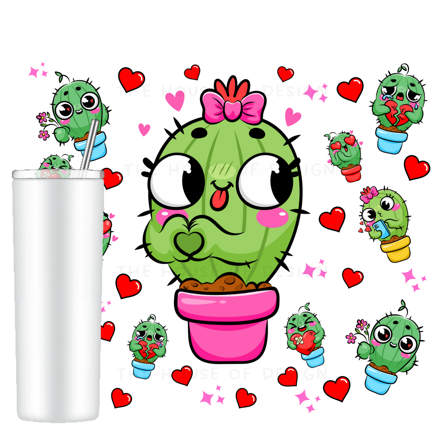 20oz Tumbler Wrap Design - cactus