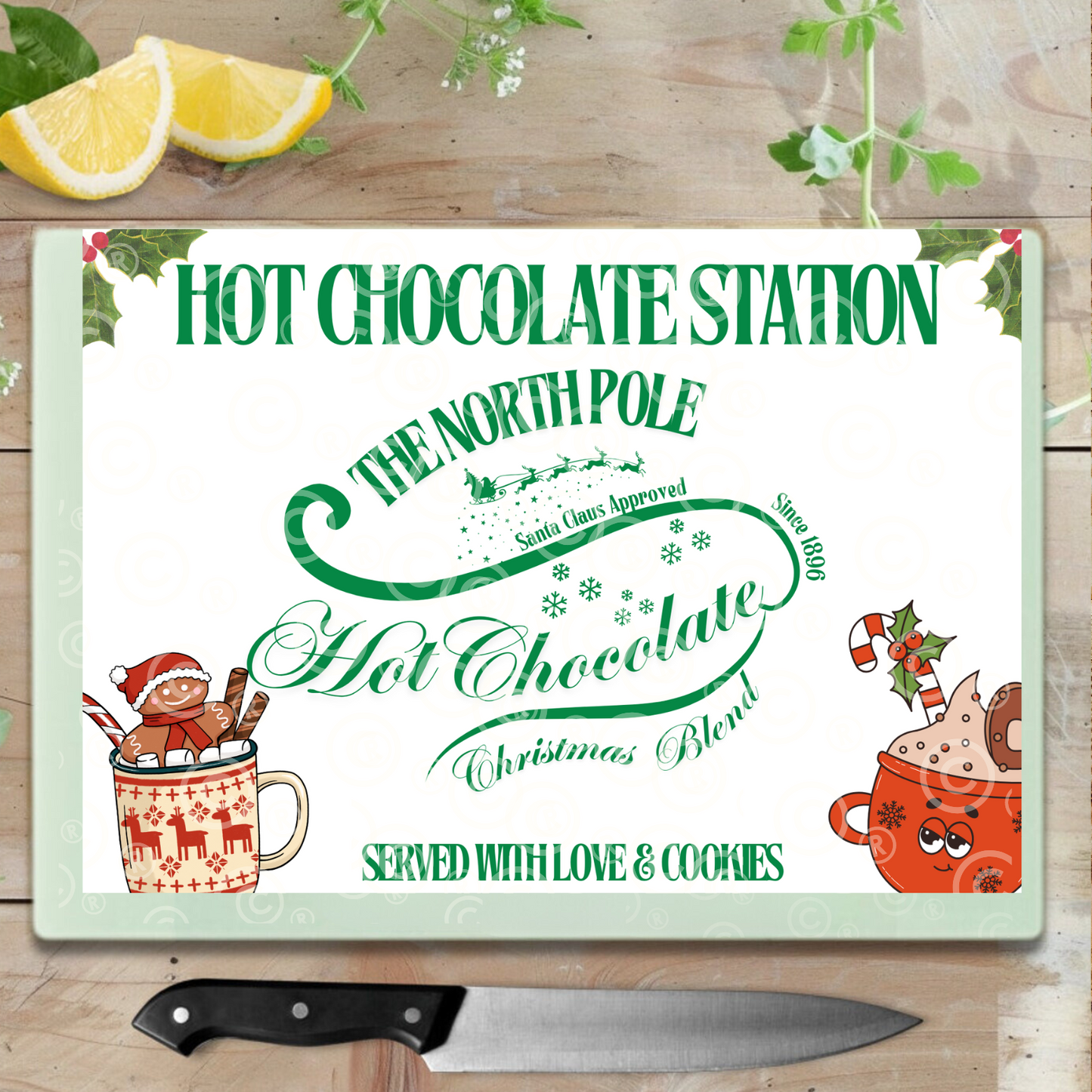 Christmas Hot Chocolate Station Instant Download (Different Background)x2