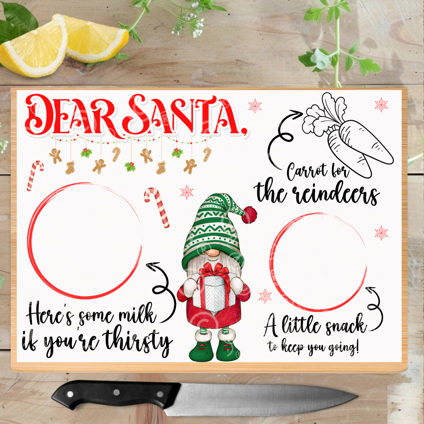 Santas Board - Boy Gnome Instant Download