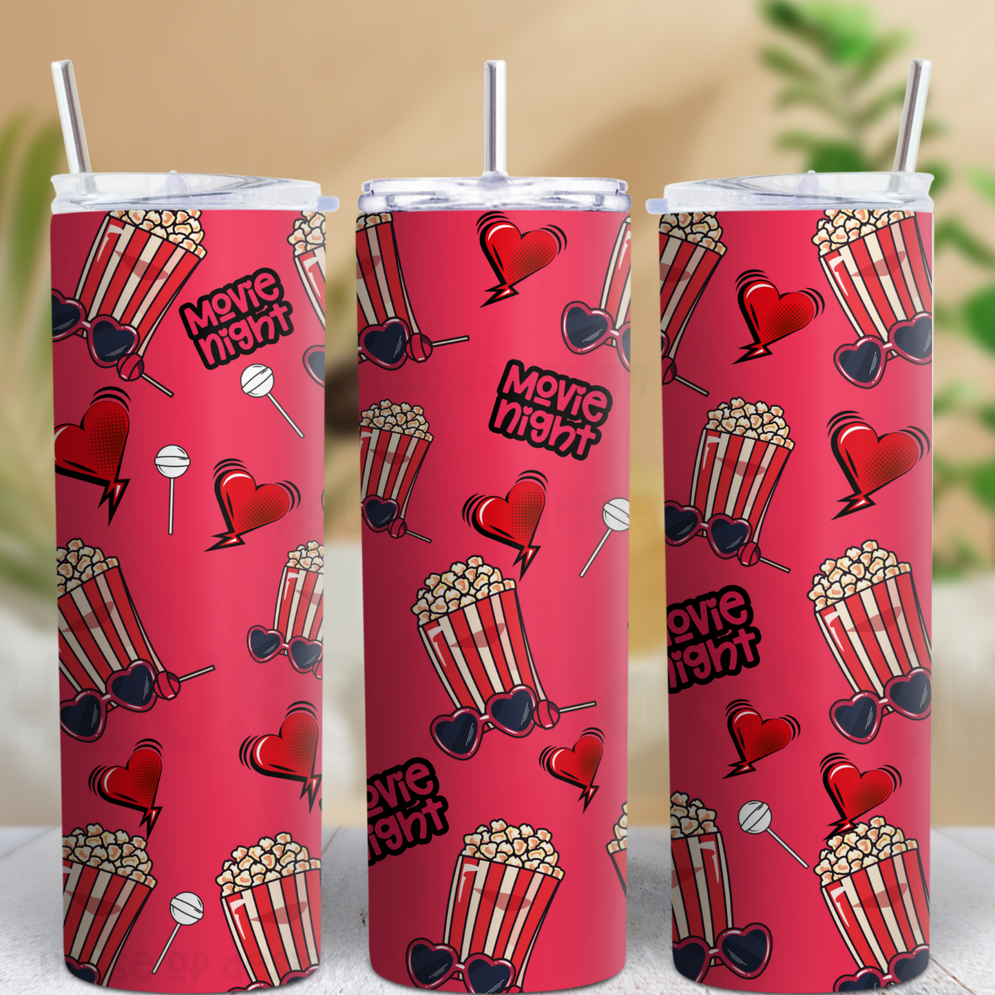 20oz Tumbler Wrap Design - Movie night