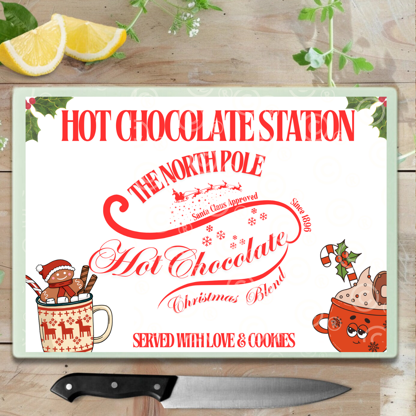 Christmas Hot Chocolate Station Instant Download (Different Background)x2