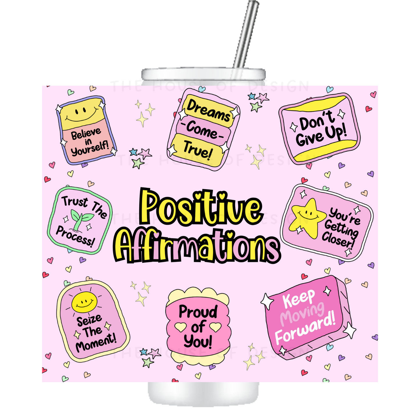 20oz Tumbler Wrap Design - positivity