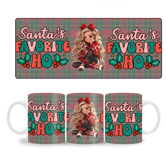 Mug Wrap Design - Santas Ho - Blonde Hair