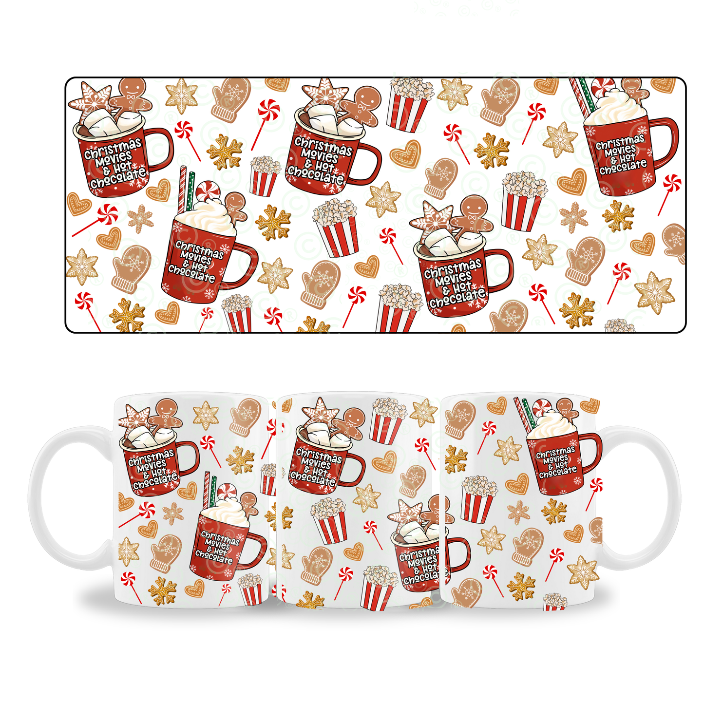 Mug Wrap Design - Christmas Movies