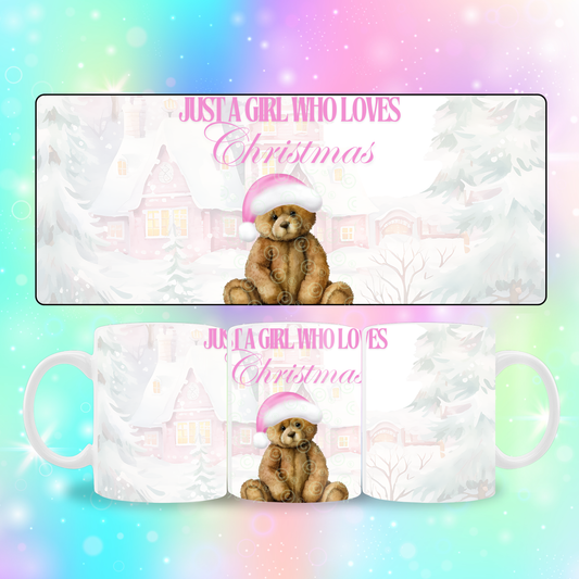 10/11oz Mug Wrap Design - christmas girl design