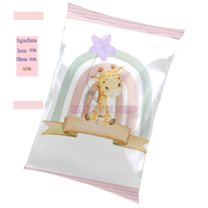 Birthday Giraffe Crisp Packet Design