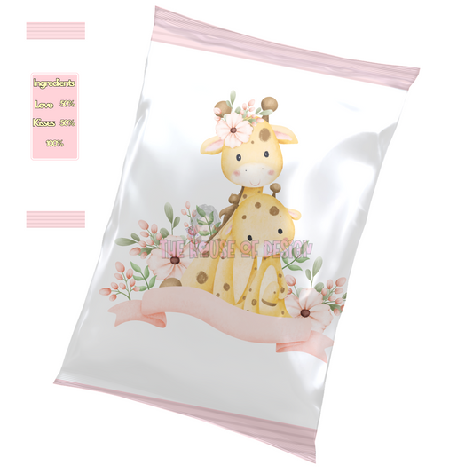 Birthday Giraffe Crisp Packet Design