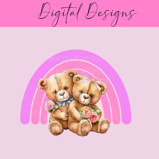 Cute Bear (pink) PNG 