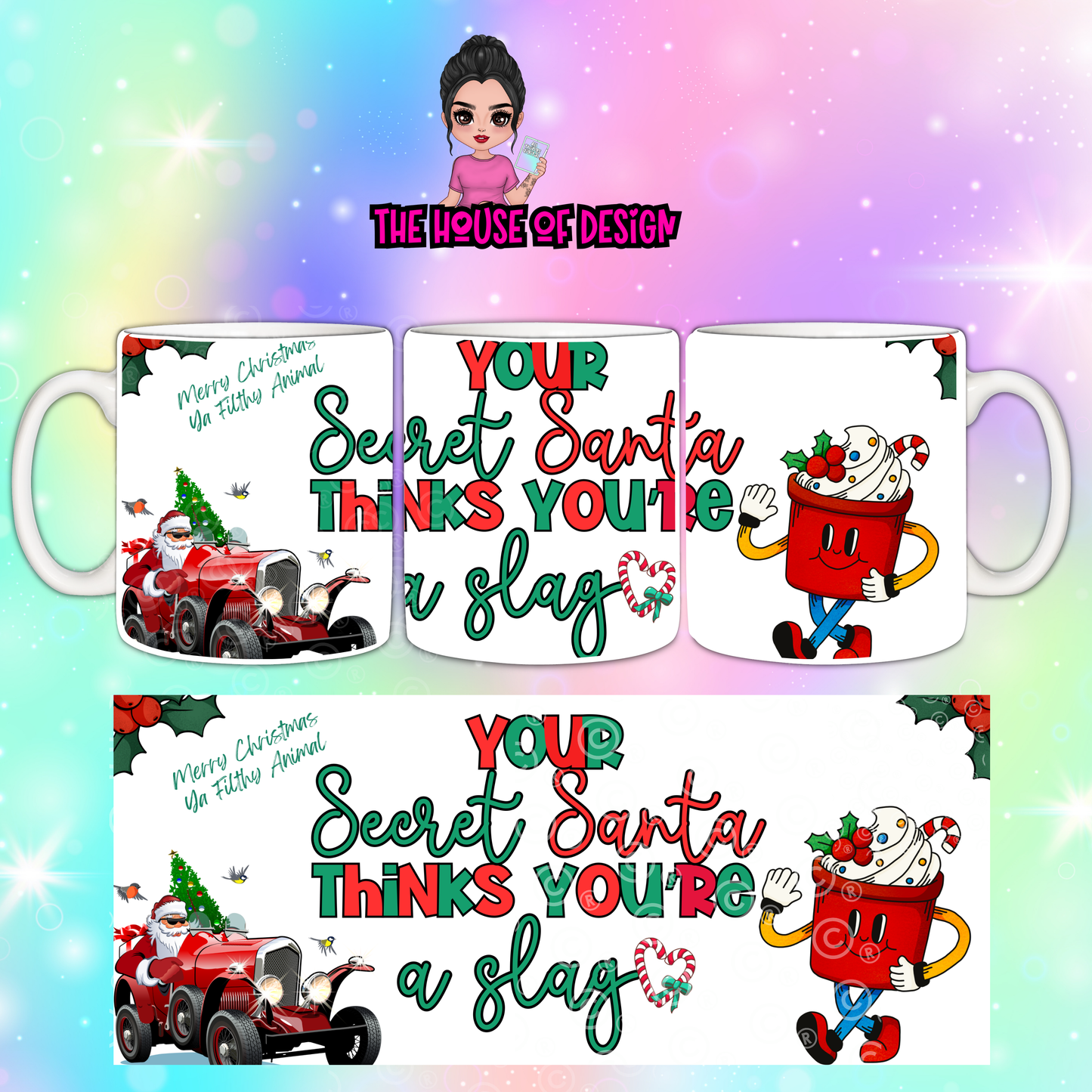 10/11oz Mug Wrap Design - SECRET SANTA