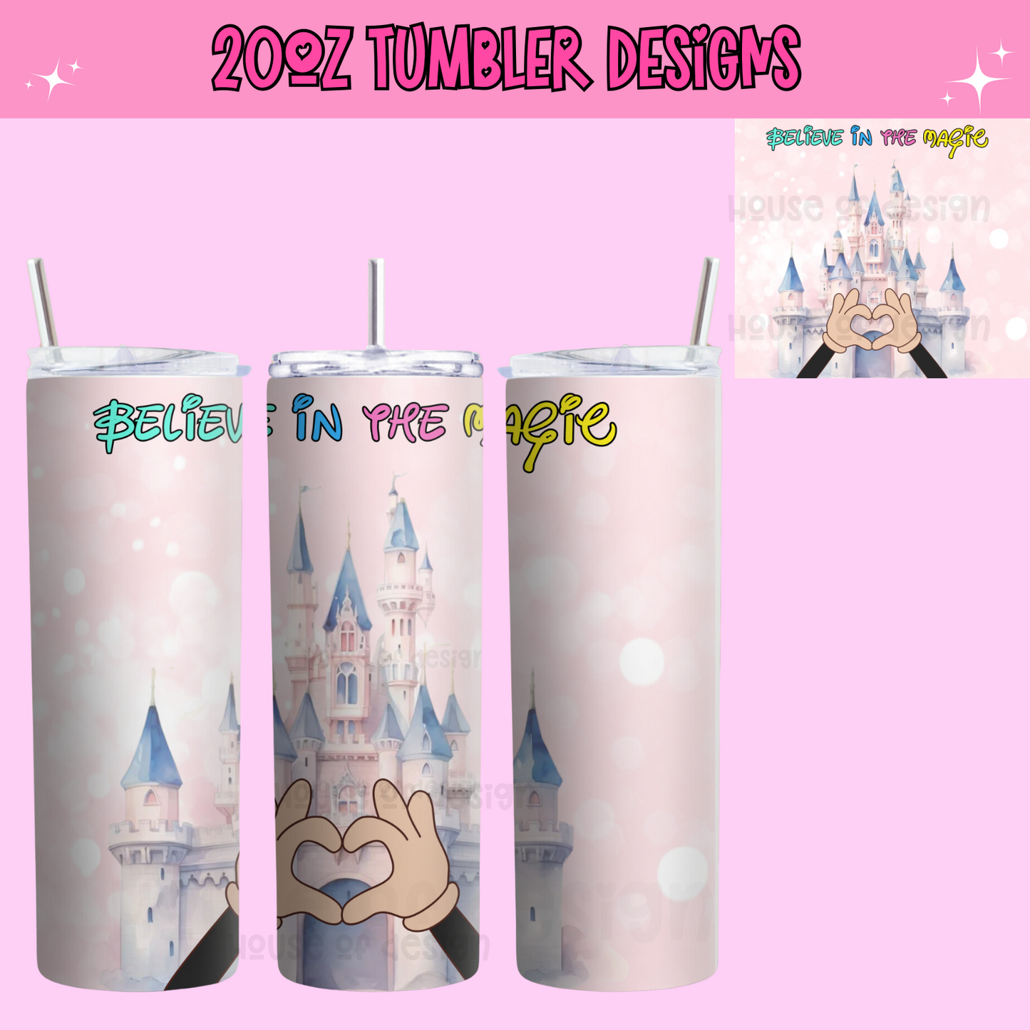 20oz Tumbler Wrap Design - BELIEVE✨