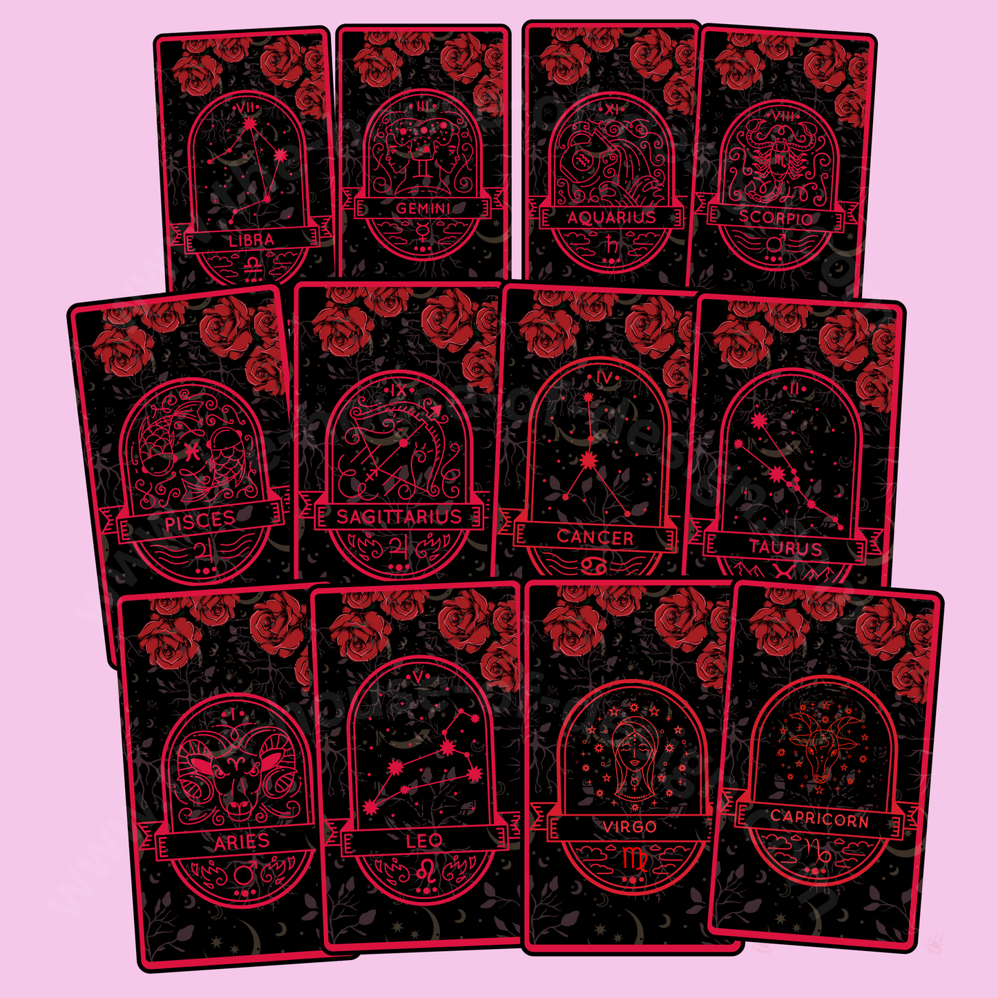 Star Signs Card Pack PNG x12