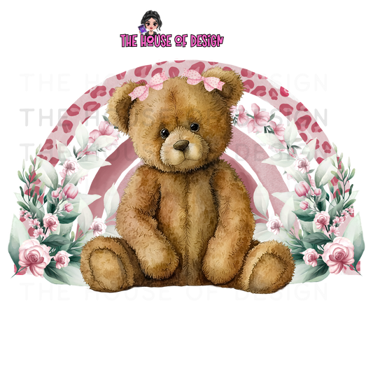 Pink Bear Sublimation Design