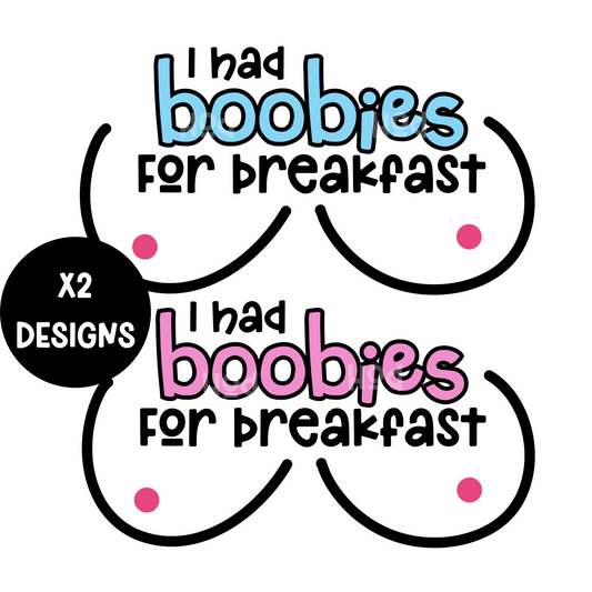 Boobies For Breakfast Sublimation Design - Instant Downloads