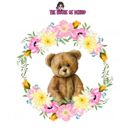 Flower Bear Sublimation Design