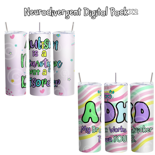 20oz Tumbler Wrap Designs - Neurodivergent x2