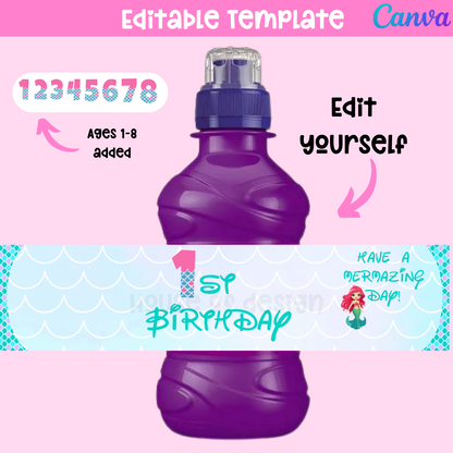 Mermaid fruit shoot label - Editable Template 