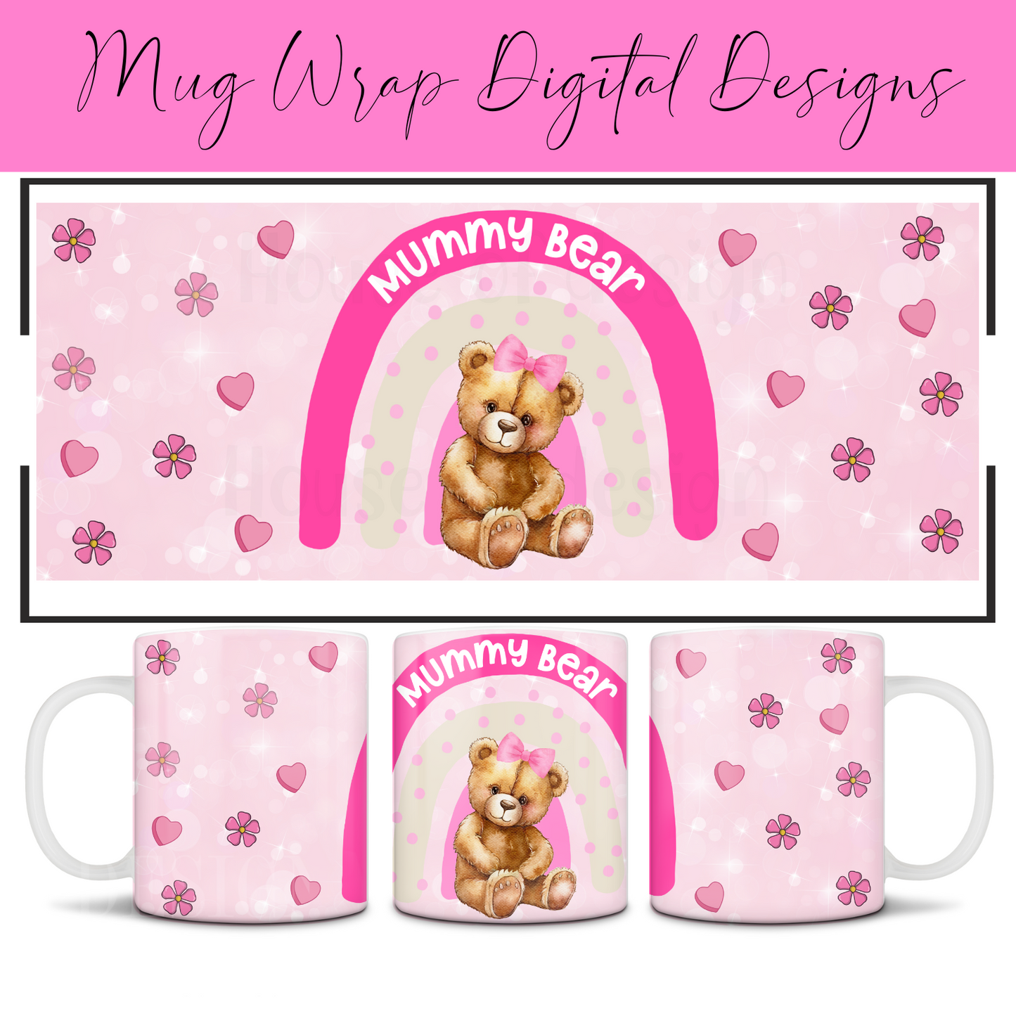 Mummy Bear - Mug Wrap Design 