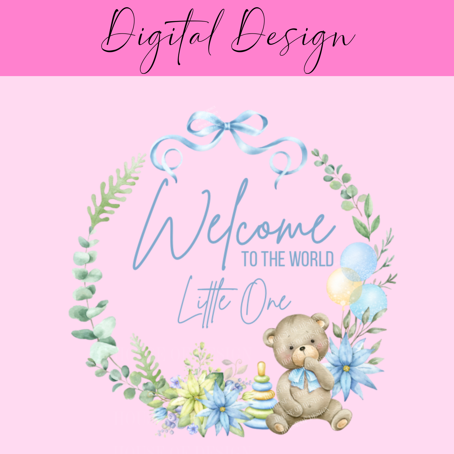 PNG design - Blue Welcome To The World 