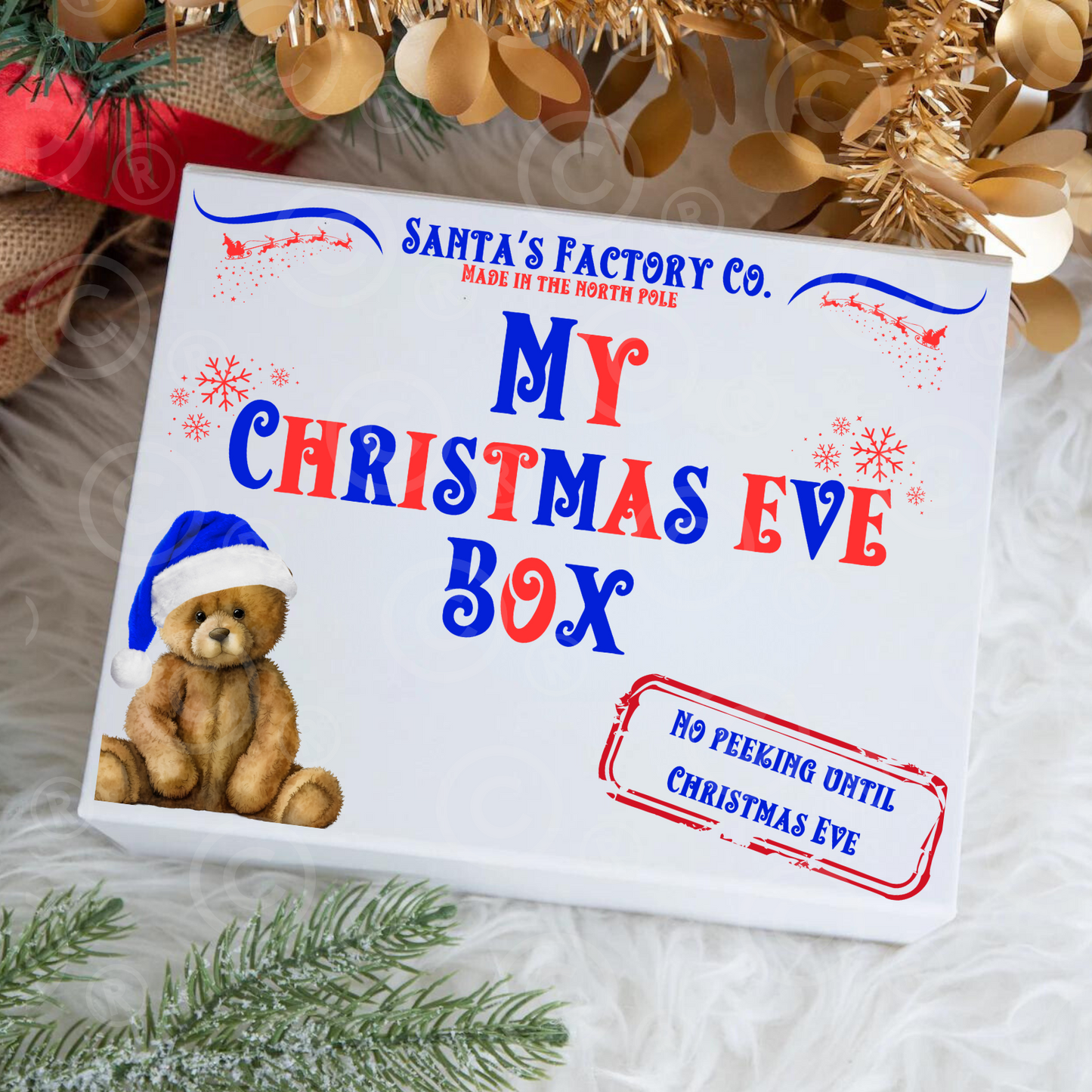 Christmas Eve Box - Blue Instant Download x2