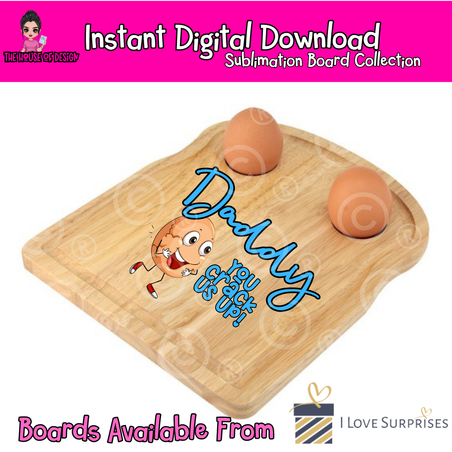 Egg Board Designs - Daddy You Crack Me Up Instant Download