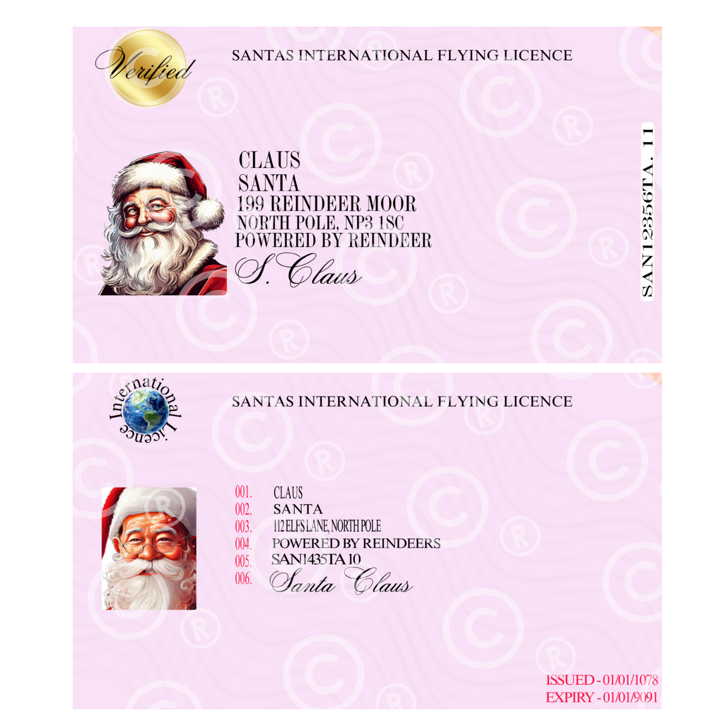 Santa Driving Licence - Instant Downloads