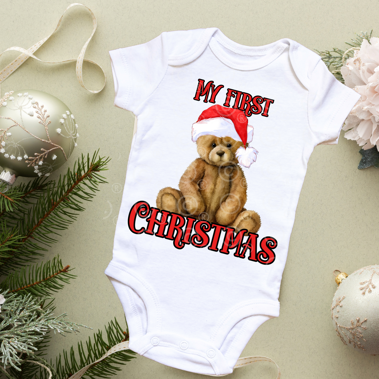 Red First Christmas Sublimation Design