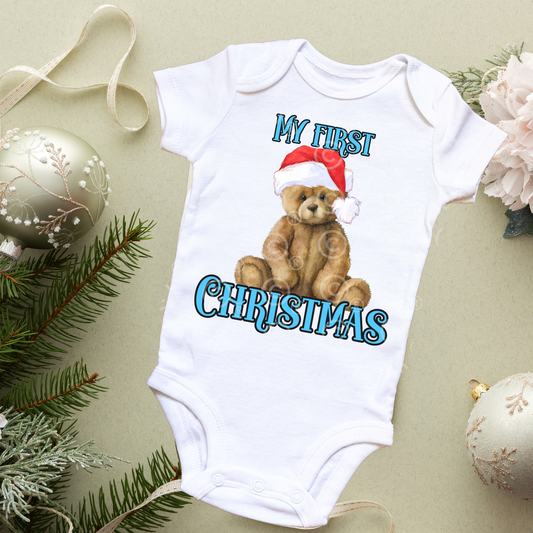 Blue First Christmas Sublimation Design