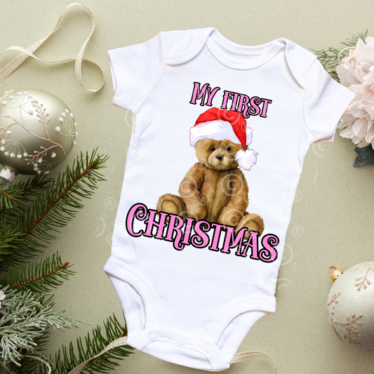 Pink First Christmas Sublimation Design