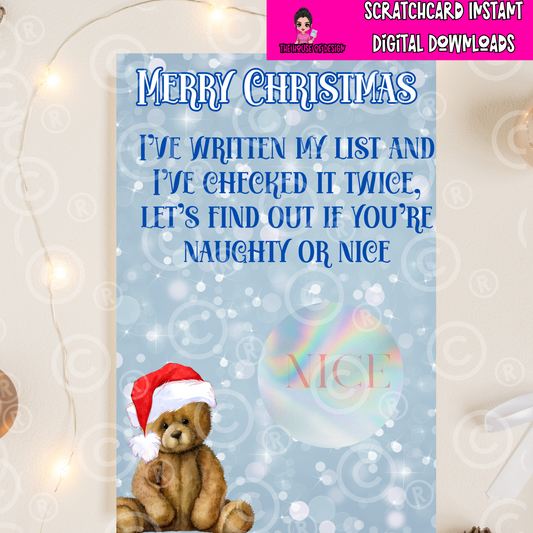 Blue Christmas Scratchcard Design