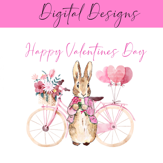 Pink Bunny Valentines Design 