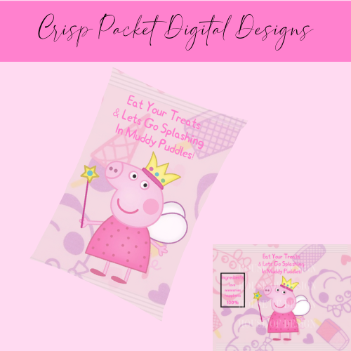 Pink pig crisp packet Design 